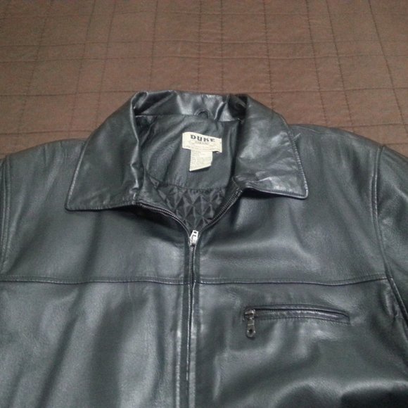 Vintage Leather Jacket Men's XL Black Motorcycle Biker Bomber Aviator - Picture 7 of 13